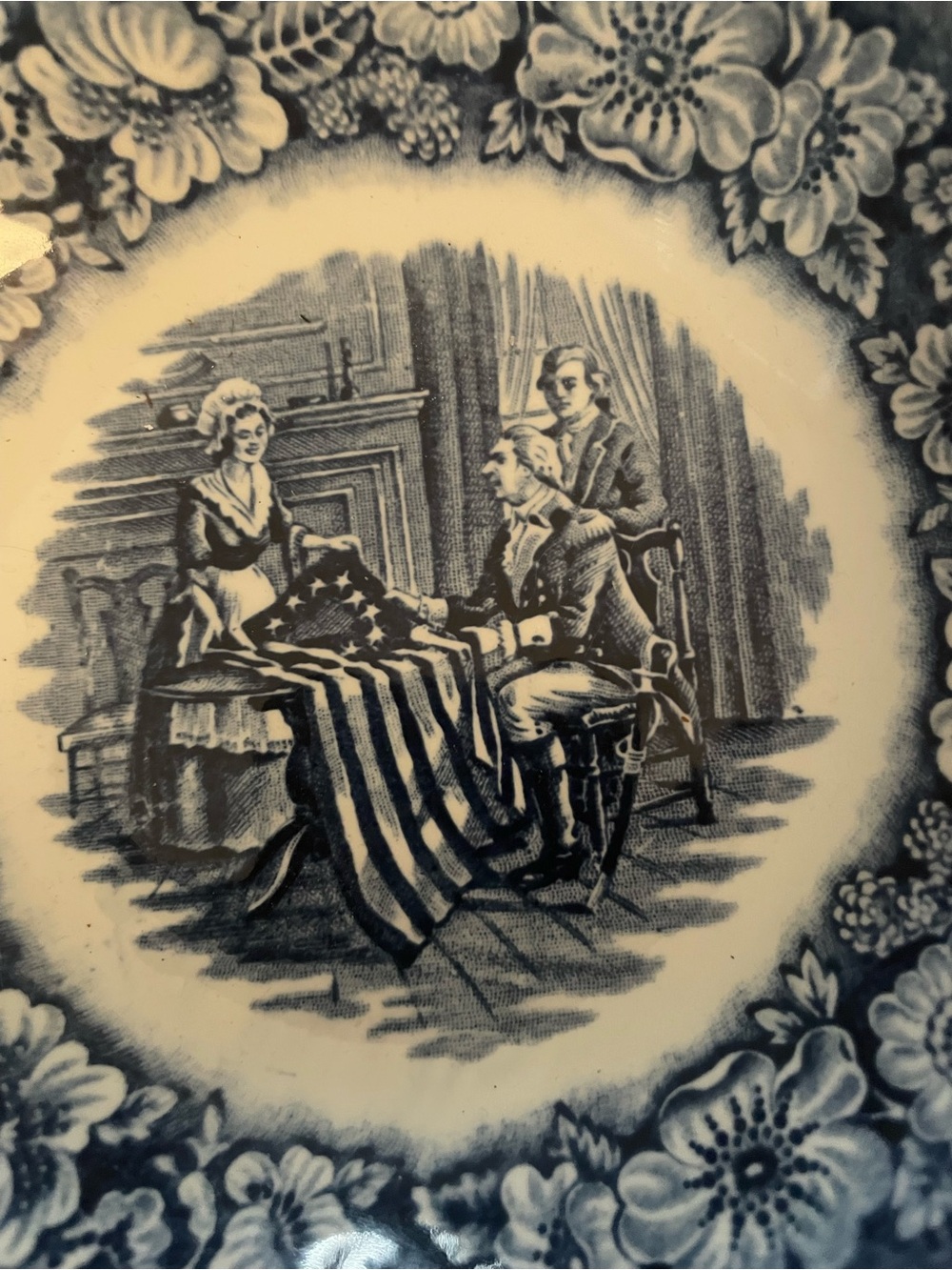 Liberty Blue Berry Bowl “Betsy Ross"Staffordshire Ironstone - Picture 2 of 4